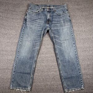 Levis 559 Jeans Mens 36x30 Blue Denim Straight Leg Distressed Raw Hem Y2K
